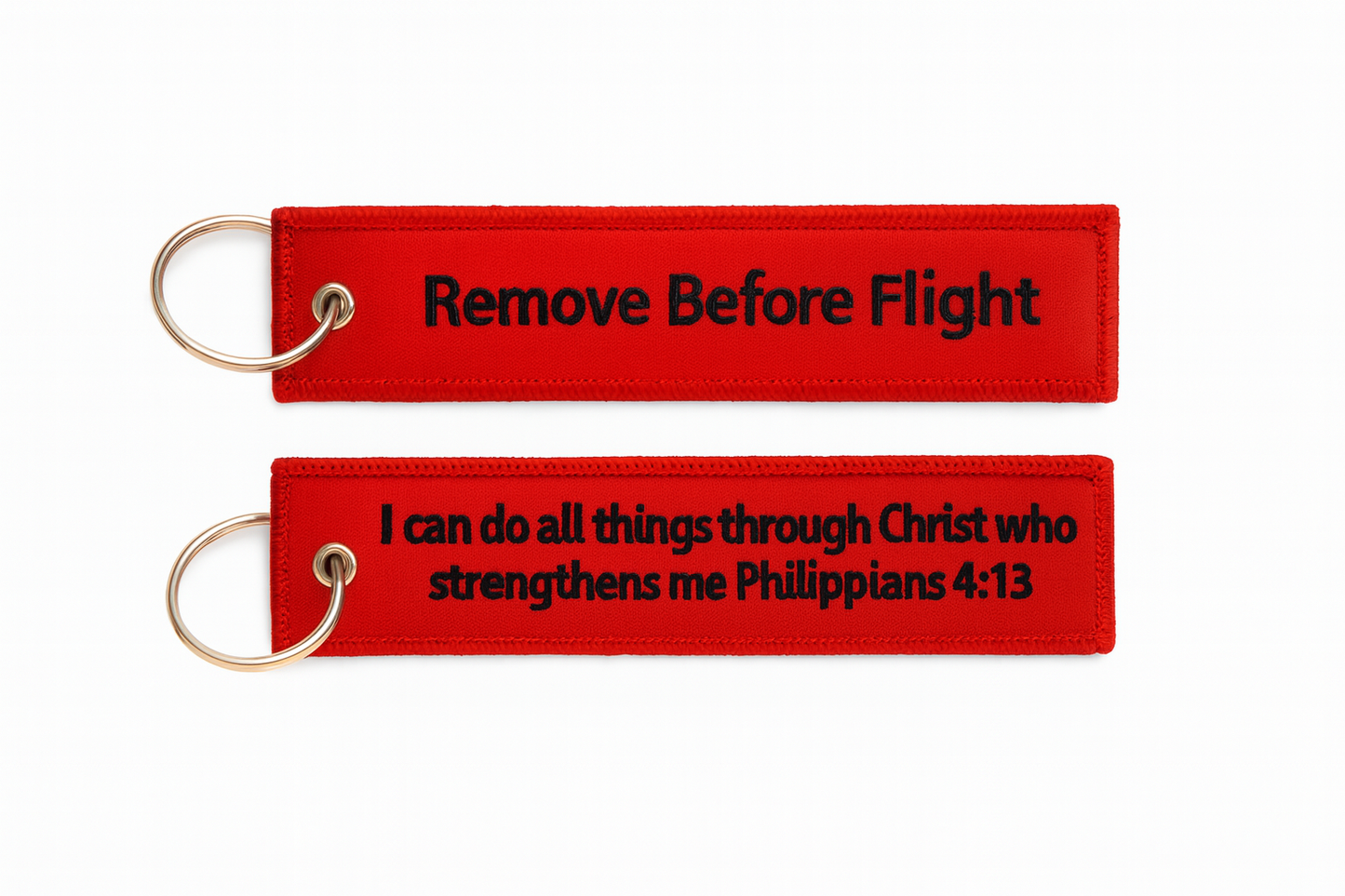 Remove Before Flight Keychain Bible Verse