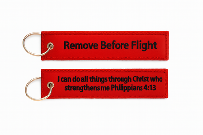 Remove Before Flight Keychain Bible Verse