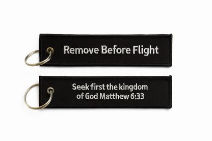 Remove Before Flight Keychain Bible Verse