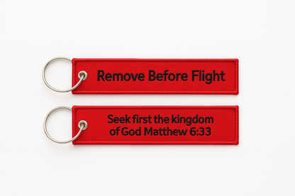 Remove Before Flight Keychain Bible Verse