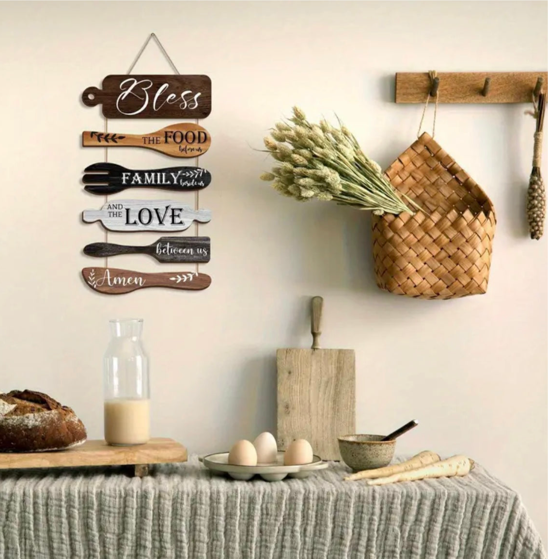 Rustic Wooden Sign of Gratitude & Faith