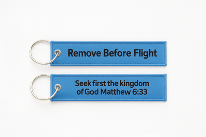 Remove Before Flight Keychain Bible Verse