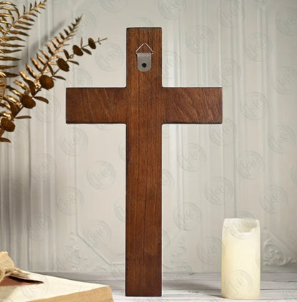 Vintage Wooden Cross with Roses